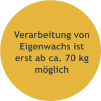 Verarbeitung von Eigenwachs ist erst ab ca. 70 kg mglich